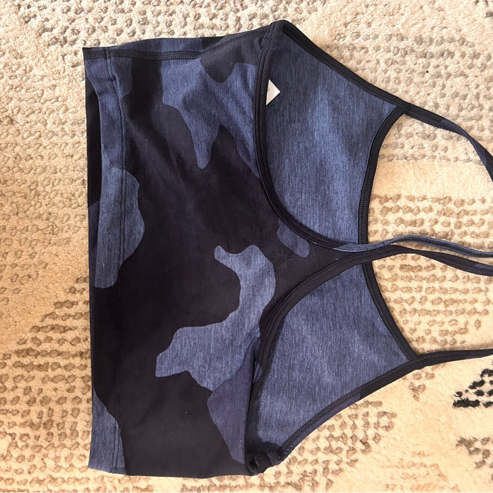 AERIE: athletic tank built in bra blue camo